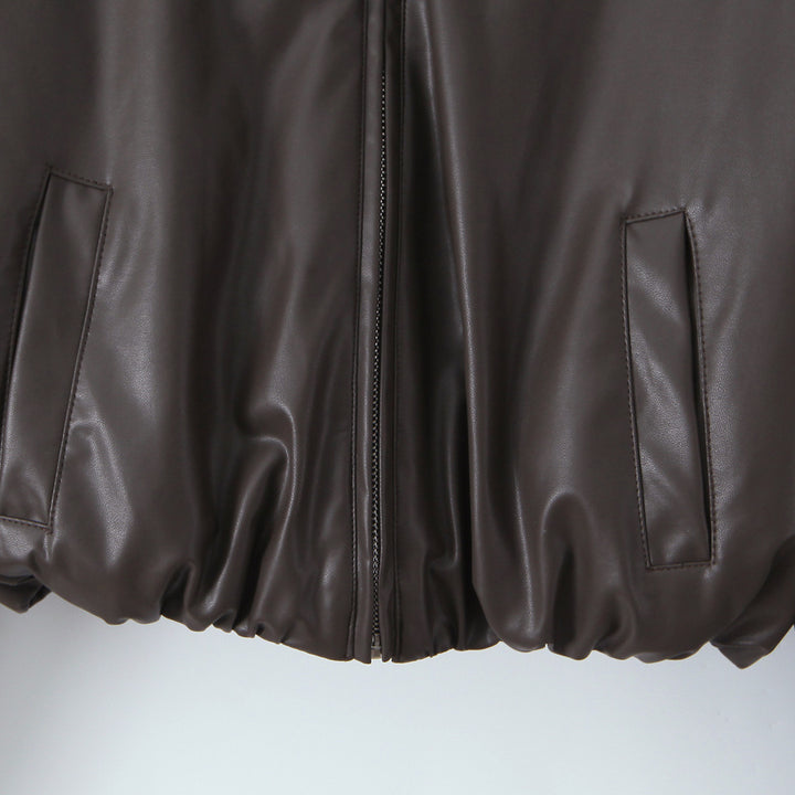 Damen elegante cropped Jacke mit Reißverschluss und Stickkragen Drune