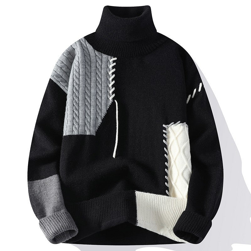 Unisex nan strukturierter Oversize-Strickpullover mit Zopfmuster und dekorativer Steppnaht Drune