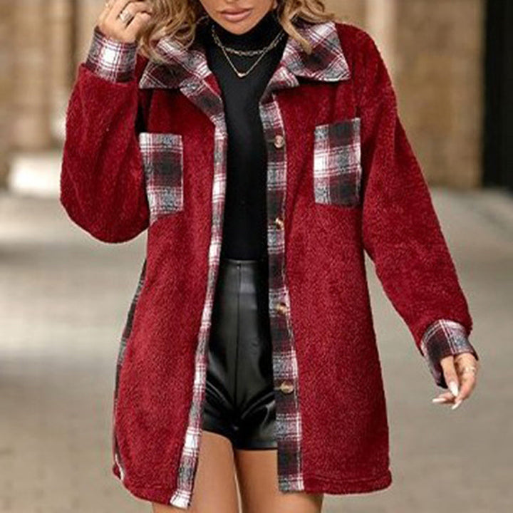 Drune | Karierter Fleece Mantel