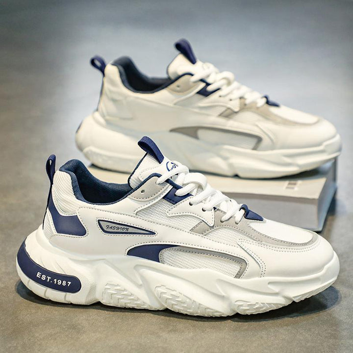 Herren modische Chunky-Sneaker mit verstärkten Overlays, atmungsaktiver Meshkonstruktion und gedämpfter EVA-Plateausohle Drune