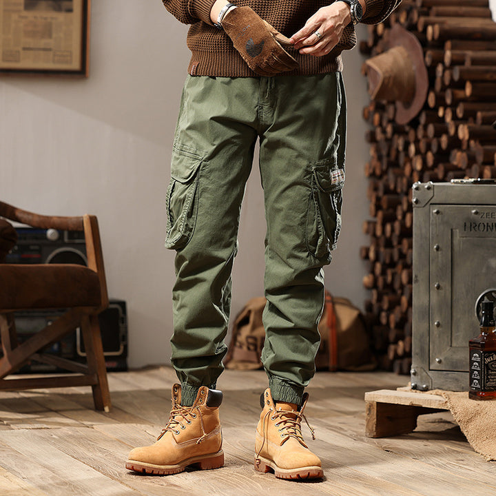 Herren Utility‑Cargo‑Jogger mit elastischem Komfortbund, Mehrfach‑Klappentaschen und gerippten Knöchelbündchen Drune
