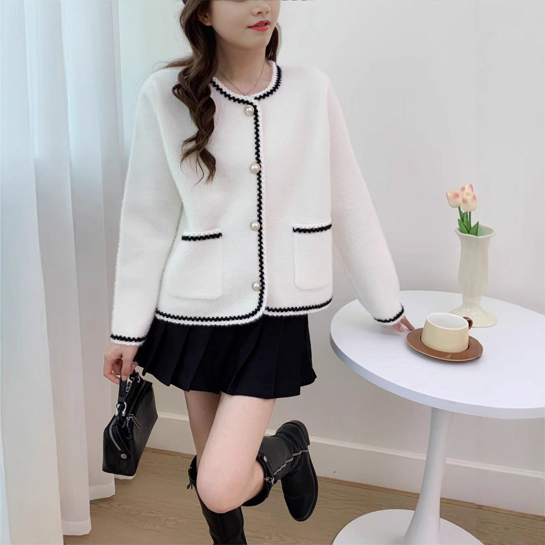 Damen Elegante Strickjacke mit dekorativer Knopfleiste und Taschen Drune