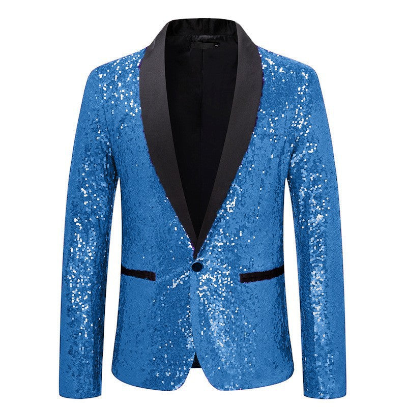 Herren eleganter Paillettenblazer mit luxuriösen Details Drune