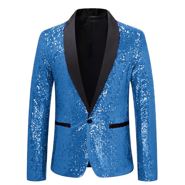 Herren eleganter Paillettenblazer mit luxuriösen Details Drune