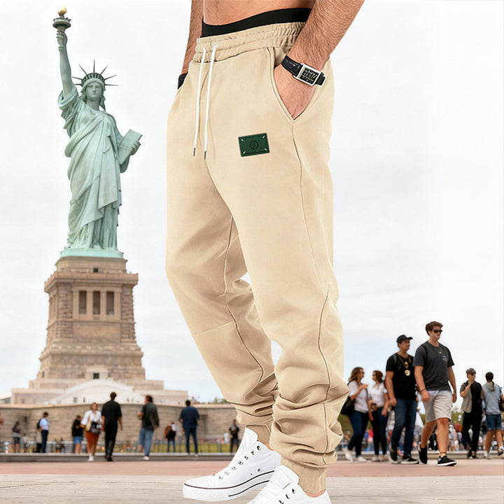 Herren Slim-Fit Sweat-Jogger mit elastischem Bund, Tunnelzug und gerippten Bündchen Drune