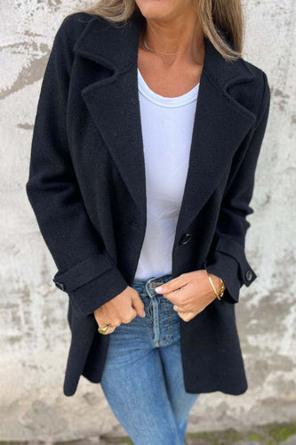 Drune | Lockerer Revers Falsche Taschen Strickjacke Mantel