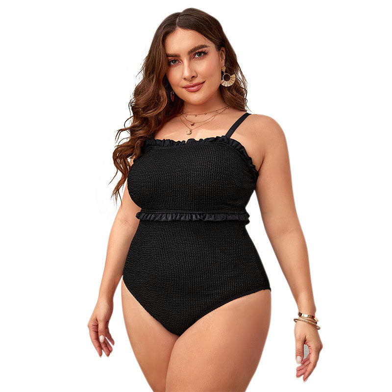 Damen Einteiliger Badeanzug mit eleganten Rüschendetails Drune
