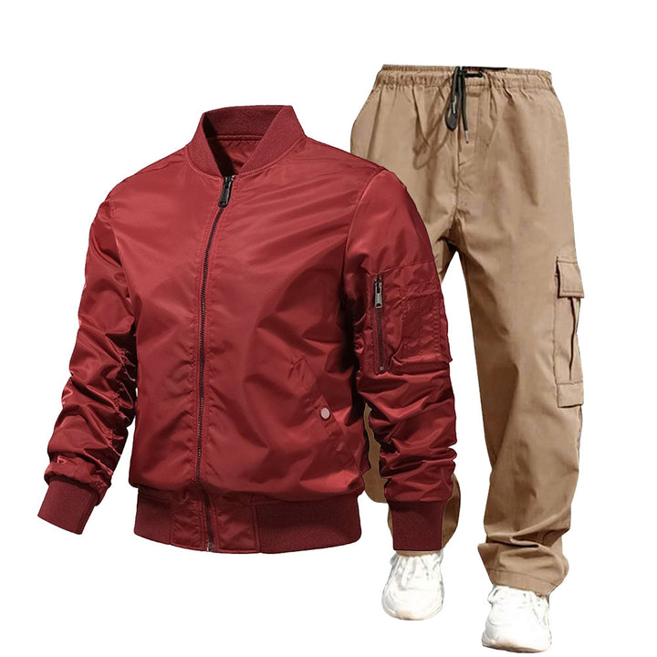 Herren urbane Bomberjacke und Cargo-Hosen Set Drune