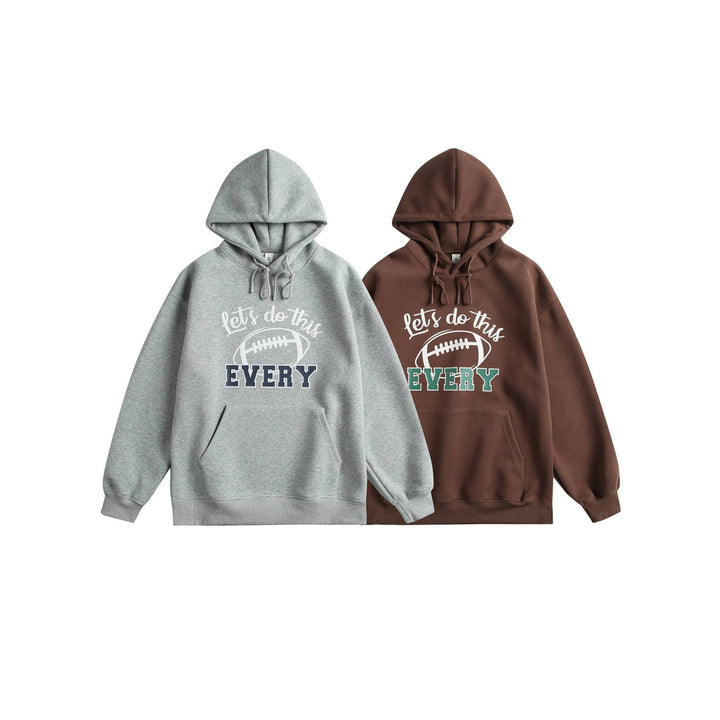 Unisex Kapuzenpullover mit College‑Print, Kängurutasche und relaxed Fit Drune