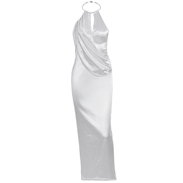 Damen Elegantes Maxikleid mit gerafftem Oberteil und hochwertigem Satinfinish Drune