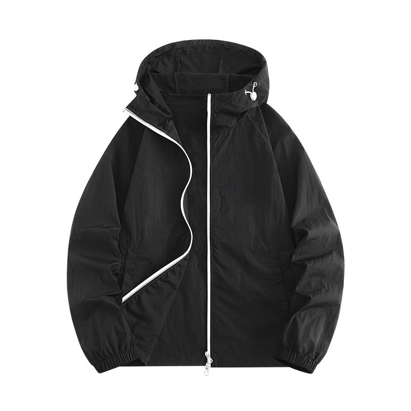 Damen Winddichte Sportjacke mit verstellbarer Kapuze