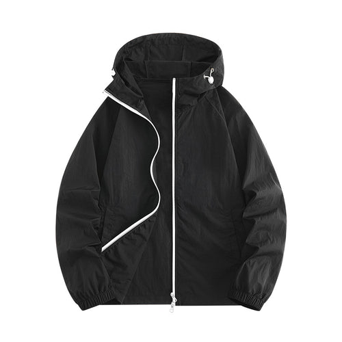 Damen Winddichte Sportjacke mit verstellbarer Kapuze