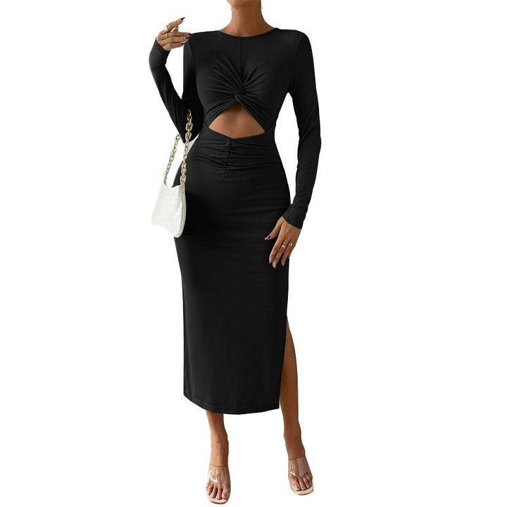 Damen Midikleid mit raffinierten Rüschendetails und sexy Cut-Outs Drune
