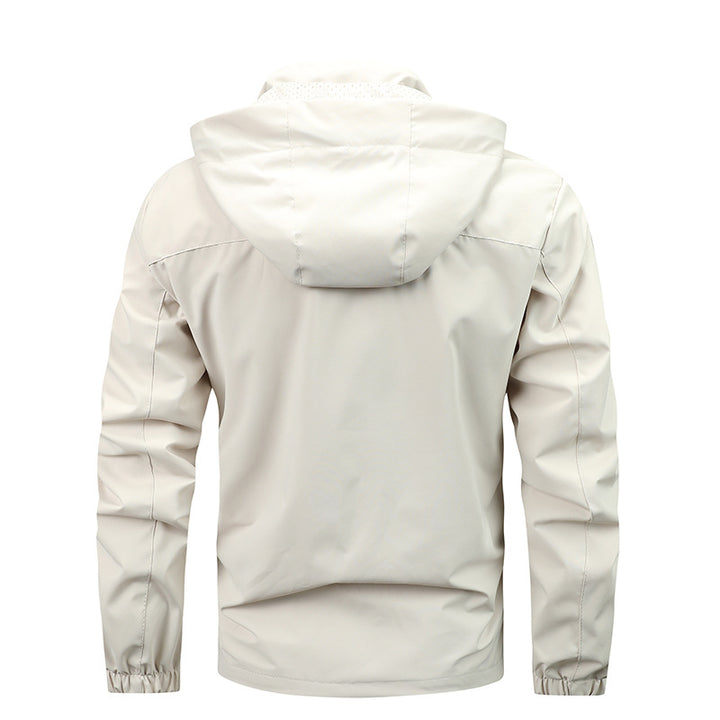 Herren nan wasserdichte Outdoorjacke mit Kapuze, multifunktionalen Taschen und atmungsaktivem Meshfutter Drune