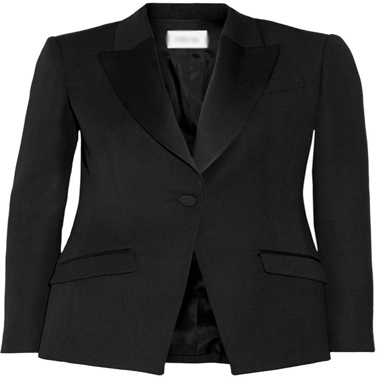 Damen Taillierter Ein-Knopf‑Blazer mit Satinbesatz und konturierter Nahtführung Drune
