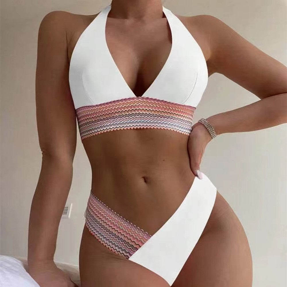 Drune | Damen Bikini-Set mit modernem Criss-Cross-Design und hohem Beinausschnitt
