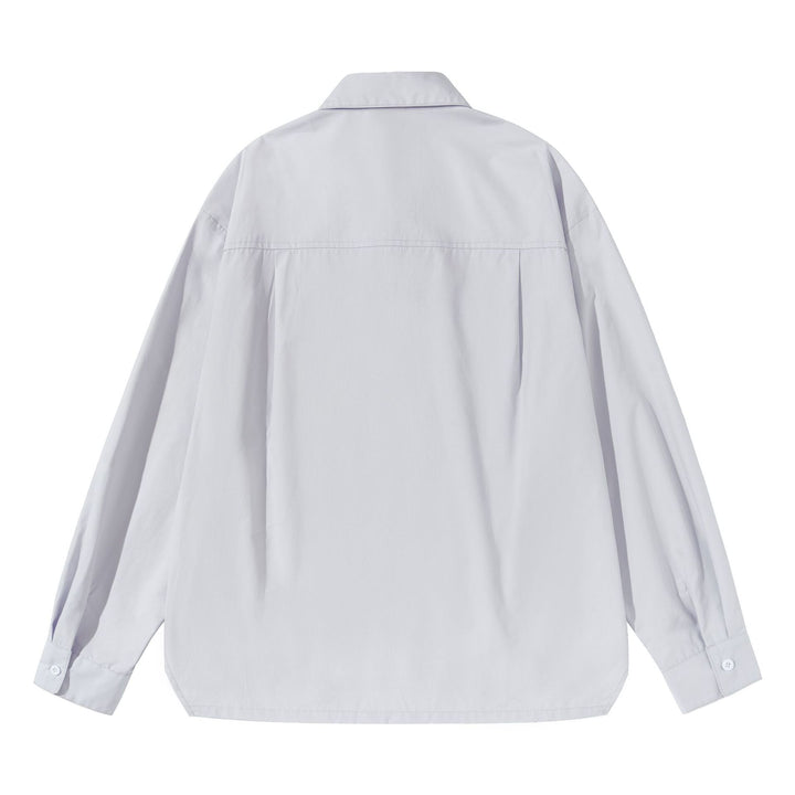 Damen Oversize‑Boxy‑Hemdbluse aus leichter Baumwollmischung mit Brusttasche Drune