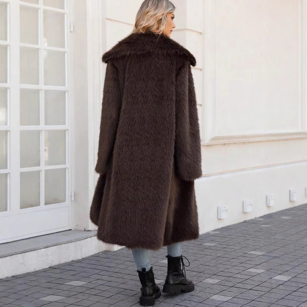 Damen Modischer Long Coat Drune
