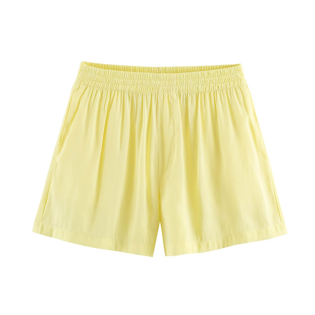Damen Lockeres zweiteiliges Set mit Oversize-Hemd und Elastik-Shorts Drune