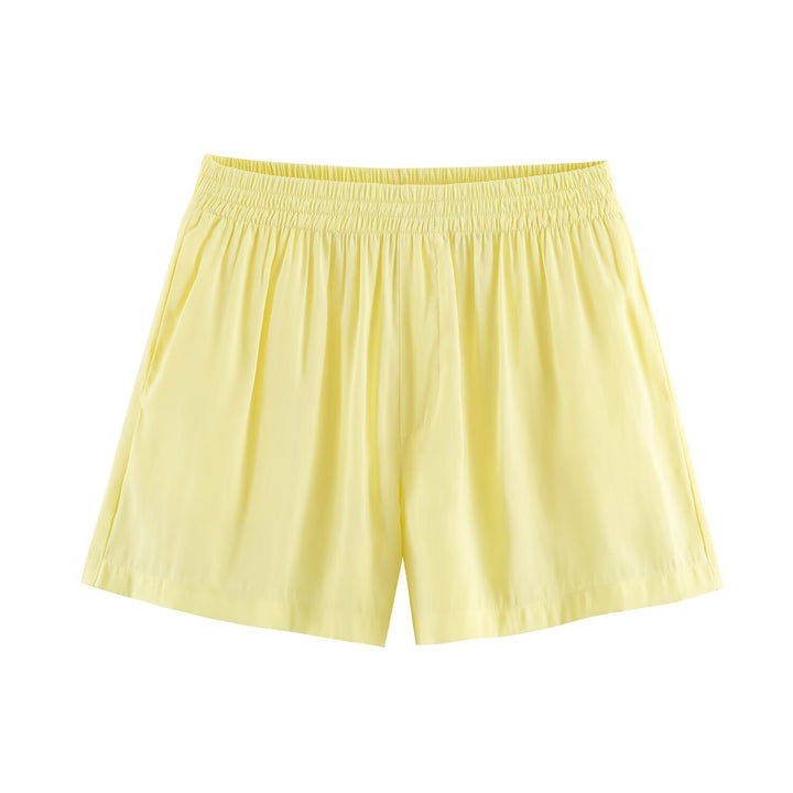 Damen Lockeres zweiteiliges Set mit Oversize-Hemd und Elastik-Shorts Drune
