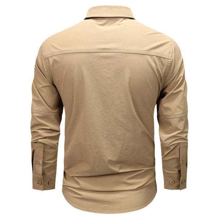 Herren nan strukturiertes Overshirt aus atmungsaktivem Ripstop mit zwei Klappbrusttaschen Drune