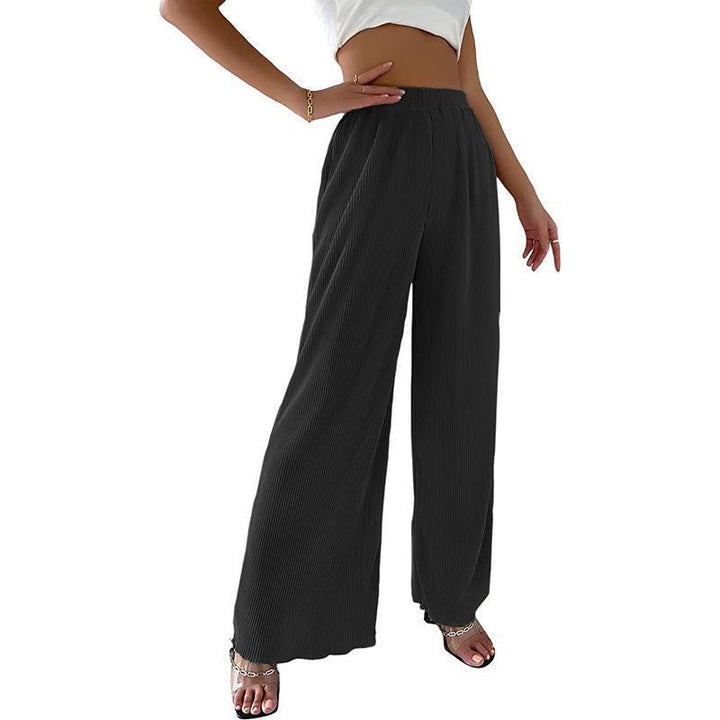 Damen Fließende Plissierte weit geschnittene Hose Drune