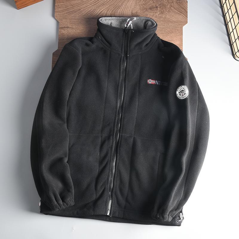 Herren Wärmende Fleecejacke mit Stehkragen, Reißverschluss und elastischen Bündchen Drune