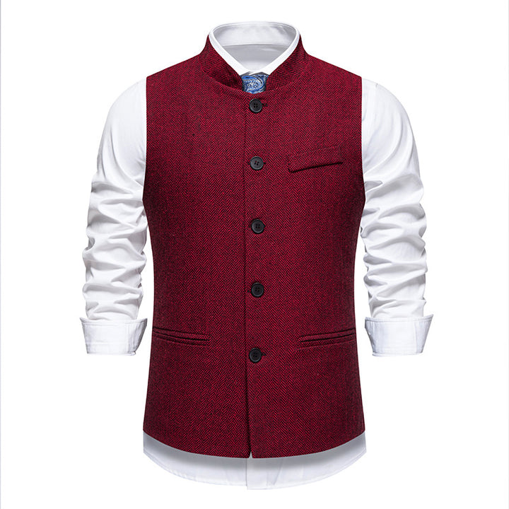 Herren elegante Weste aus strukturiertem Stoff Drune