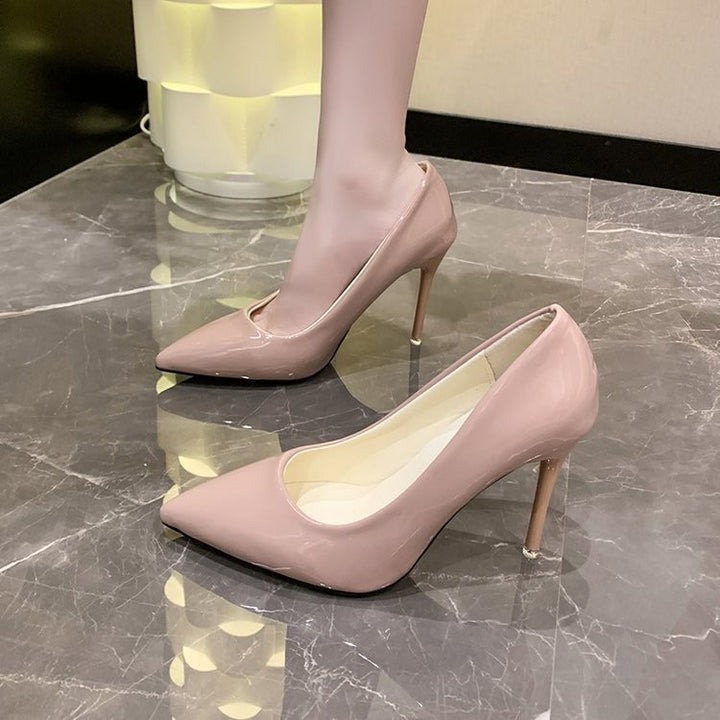 Damen Patent-Pumps mit spitzer Zehenform, schlankem Stiletto und gepolsterter Komfortsohle Drune