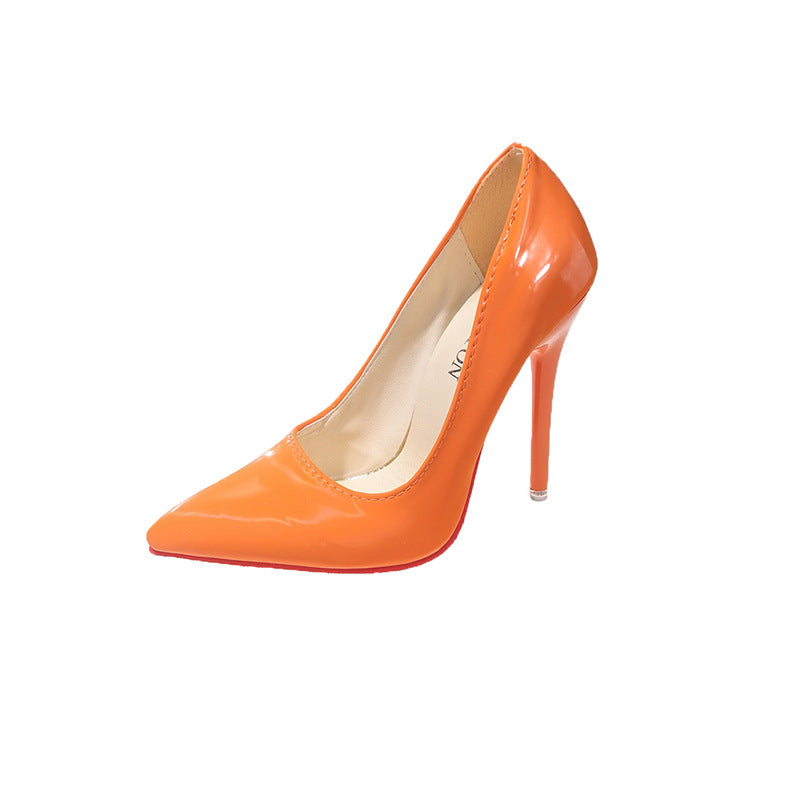 Damen Klassische High Heels mit spitz zulaufendem Design und hochglänzender Oberfläche Drune