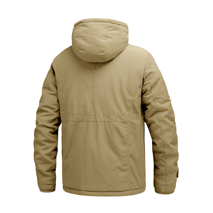 Herren Thermo-Outdoorparka mit abnehmbarer Kapuze und multifunktionalen Taschen Drune