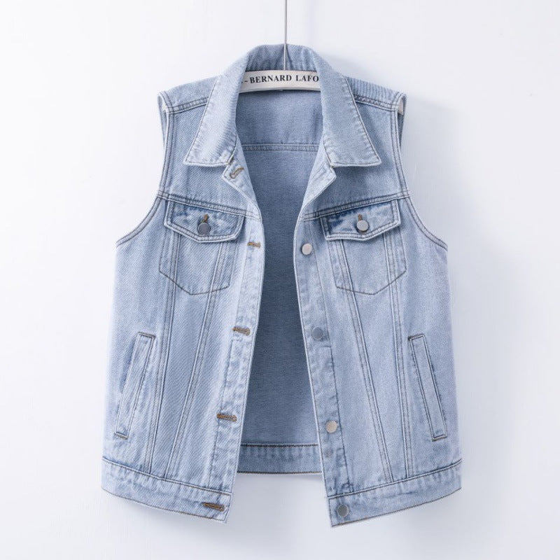 Damen Jeansweste im lässigen Vintage-Stil mit praktischen Taschen Drune