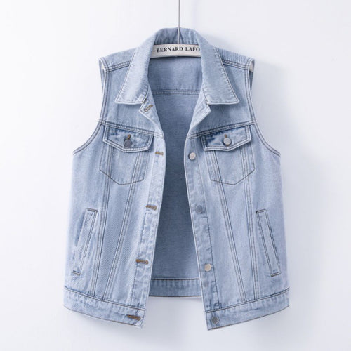 Damen Jeansweste im lässigen Vintage-Stil mit praktischen Taschen Drune