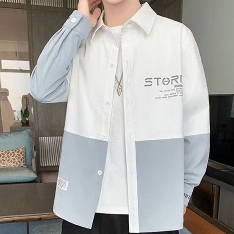 Herren modische Hemdjacke mit Farbblockdesign Drune