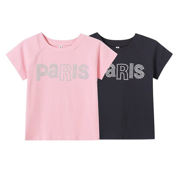 Damen T-Shirt mit Glitzerdruck Drune