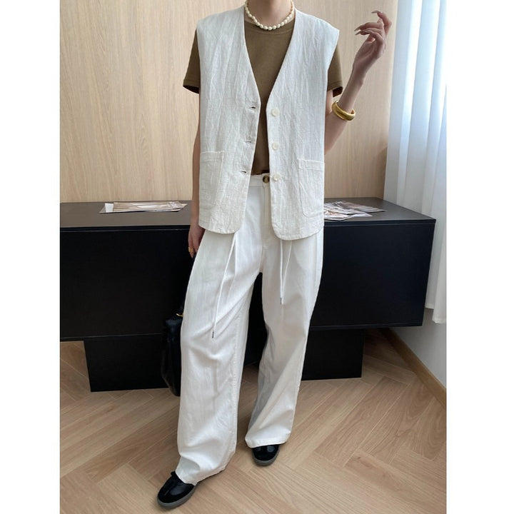 Damen elegante Weste mit minimalistischen Details Drune