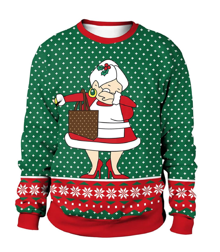 Damen Lustiger Weihnachts-Sweatshirt mit einzigartigem Rentier-Motiv Drune