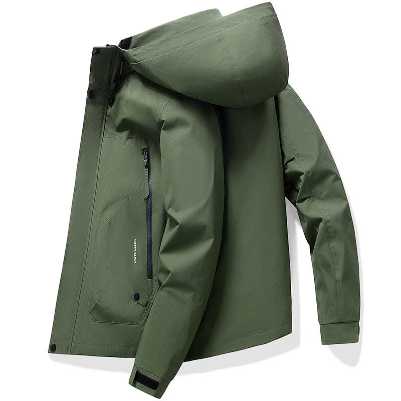 Men's  waterproof breathable hooded softshell jacket with taped seams Drune