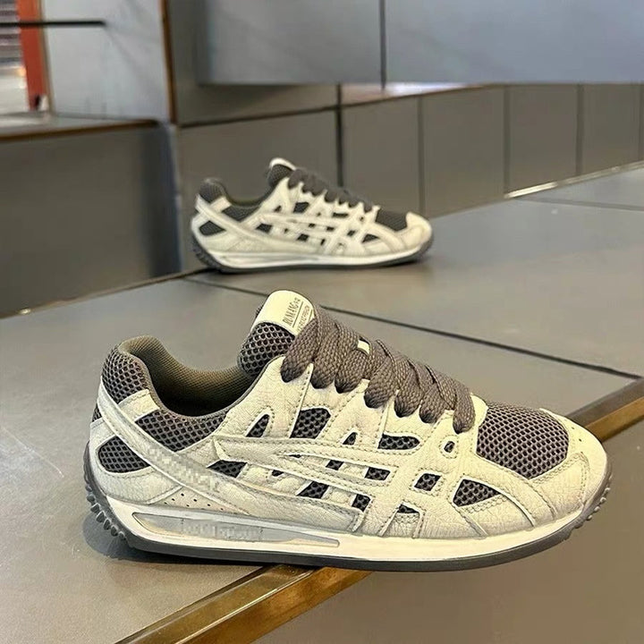 Herren Atmungsaktiver Retro-Laufsneaker mit Mesh- und Wildleder-Overlays Drune
