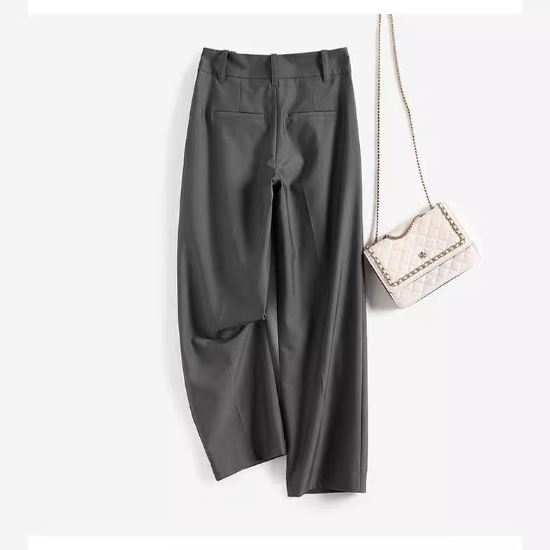 Damen Elegante, hoch taillierte und fließende Stoffhose Drune