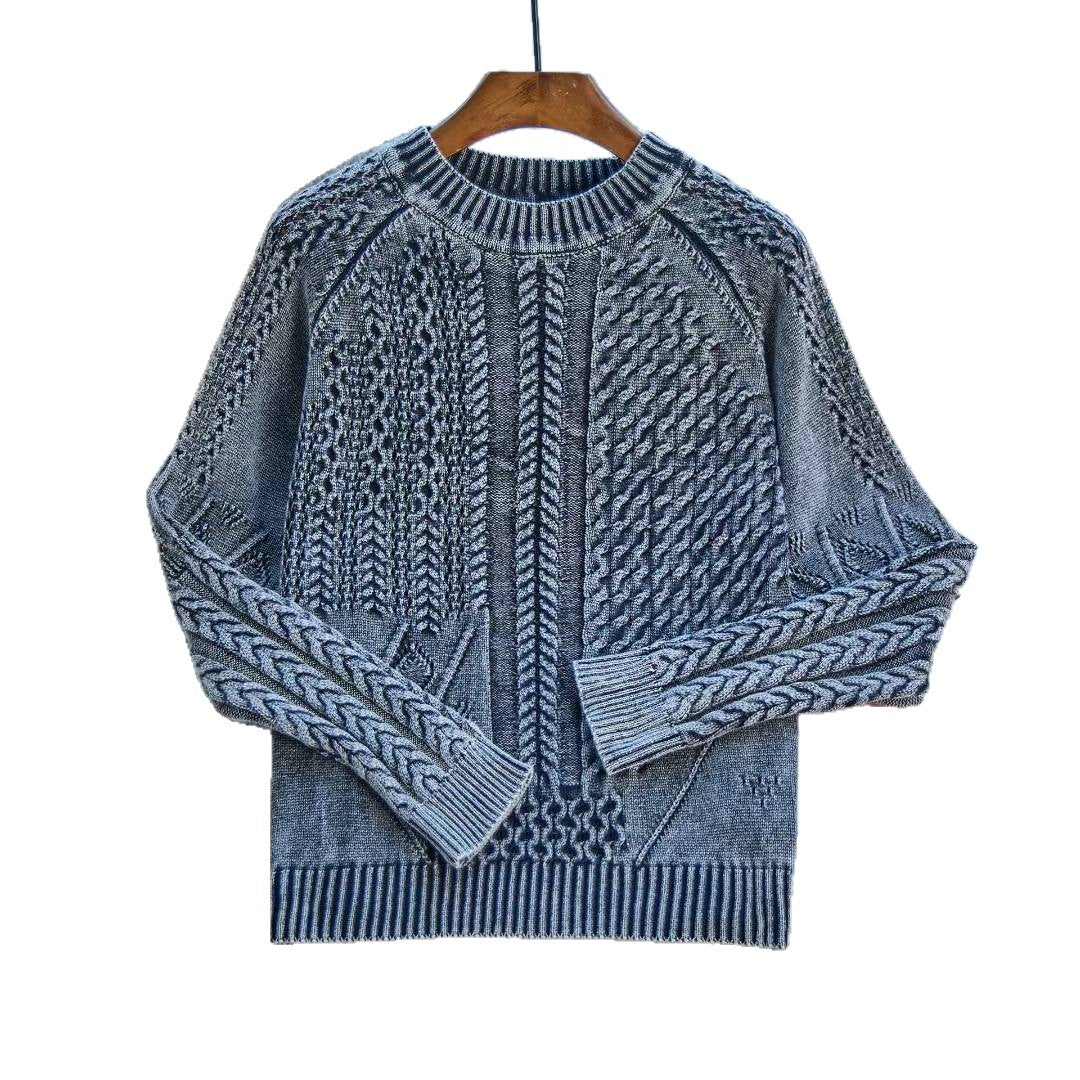 Damen Grobstrickpullover mit einzigartigem Zopfmuster und lässigem Schnitt Drune
