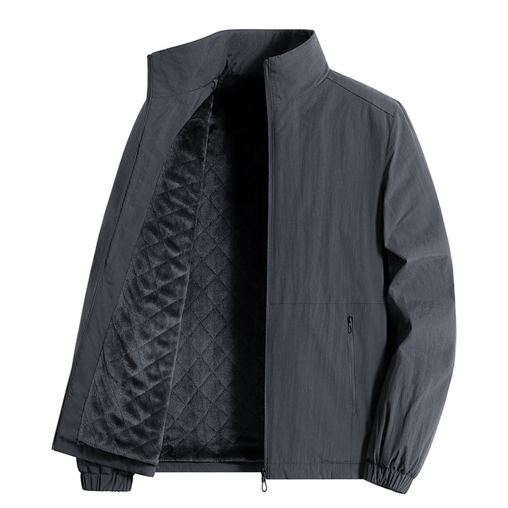 Herren ultraleichte atmungsaktive Freizeitjacke mit Mesh-Innenfutter Stehkragen und Reißverschlusstaschen Drune