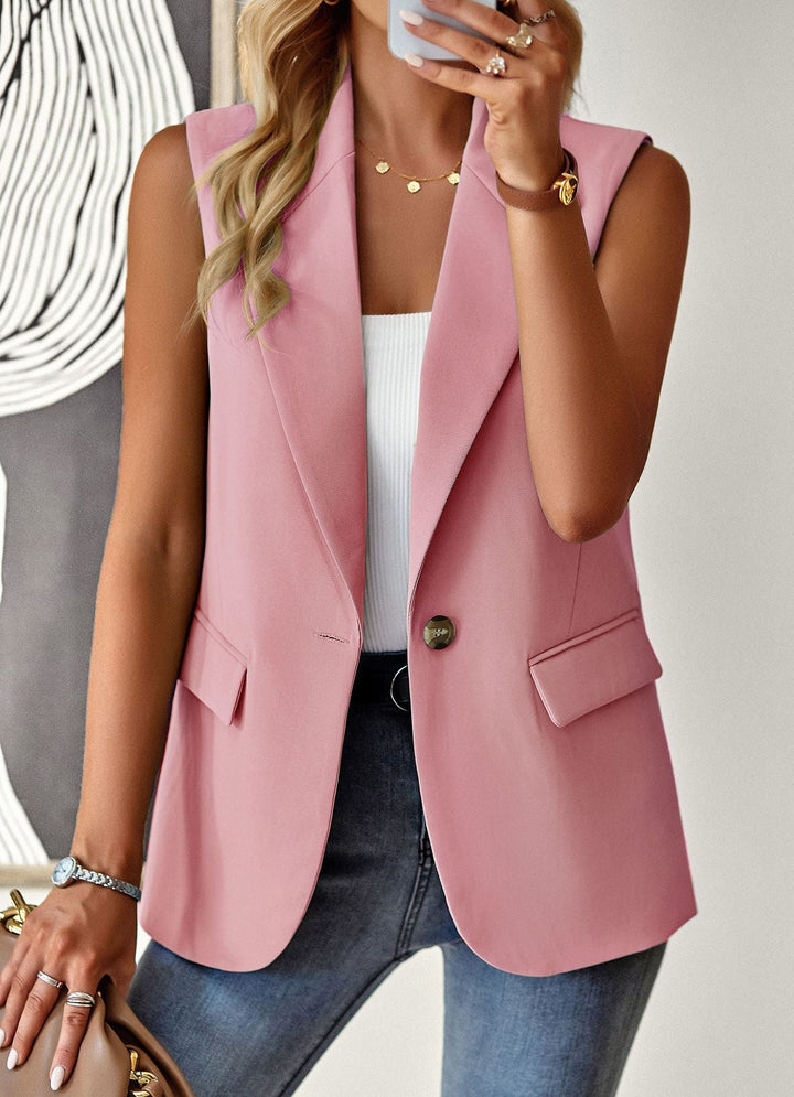 Damen ärmelloses Blazer-Oberteil mit taillierter Silhouette Drune
