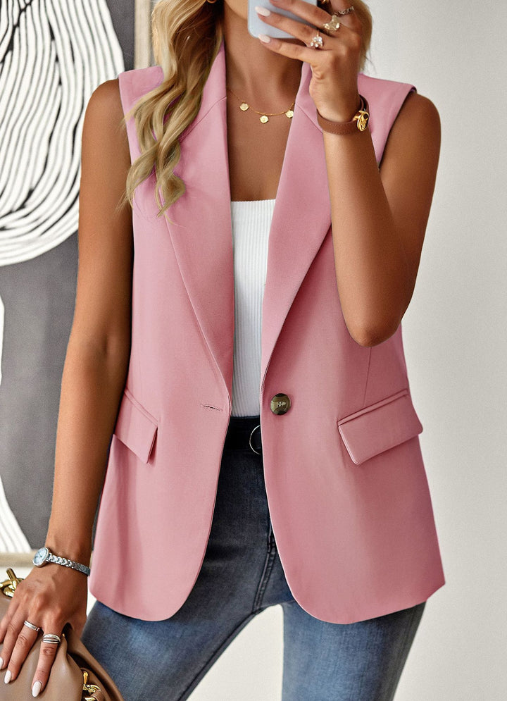 Damen ärmelloses Blazer-Oberteil mit taillierter Silhouette Drune