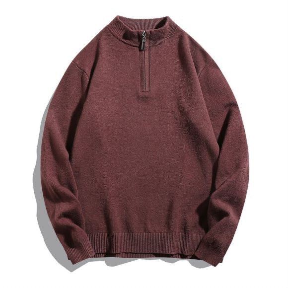 Herren komfortabler Pullover mit modernem Stehkragen und dezenter Reißverschlussöffnung Drune