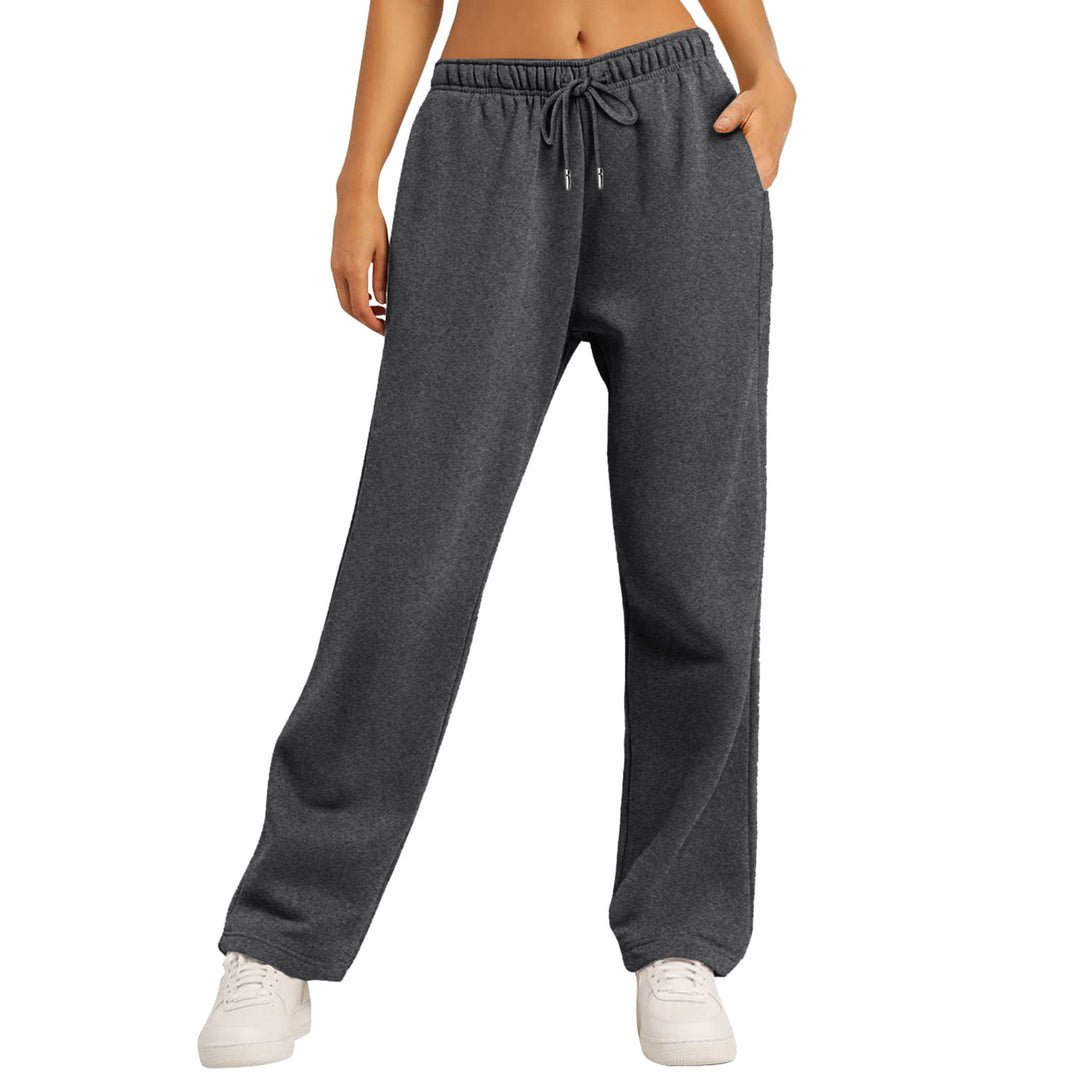 Damen nan extraweiche Relax-Hose mit hohem Komfortbund Kordelzug und geradem Bein Drune