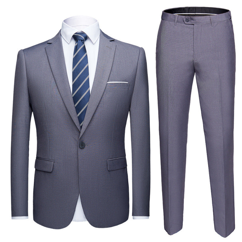 Herren Zweiteiliger Slim-Fit Anzug mit Ein-Knopf-Sakko und schmaler Anzughose Drune