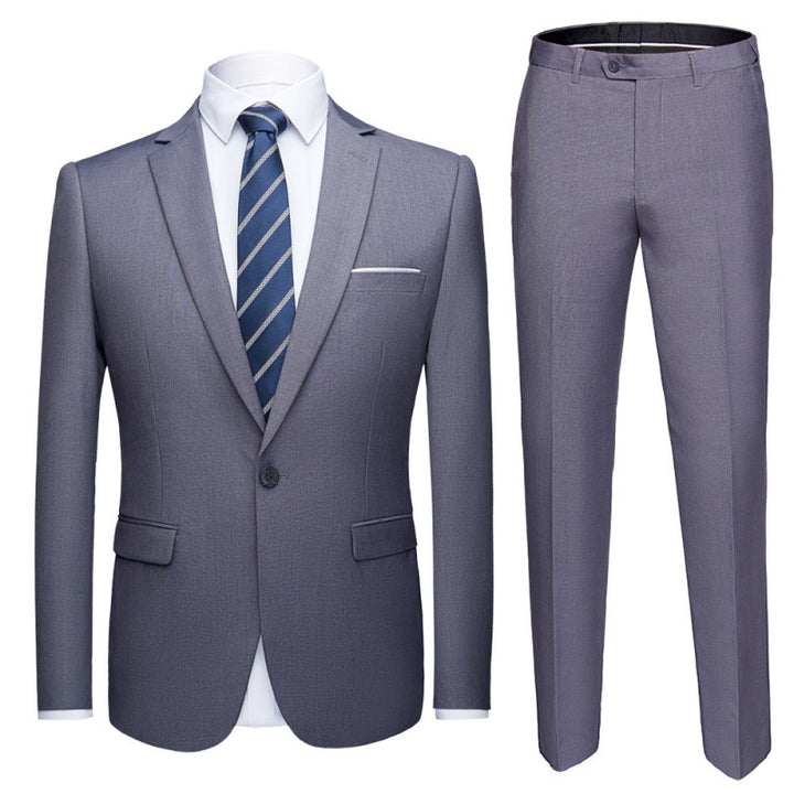 Herren Zweiteiliger Slim-Fit Anzug mit Ein-Knopf-Sakko und schmaler Anzughose Drune