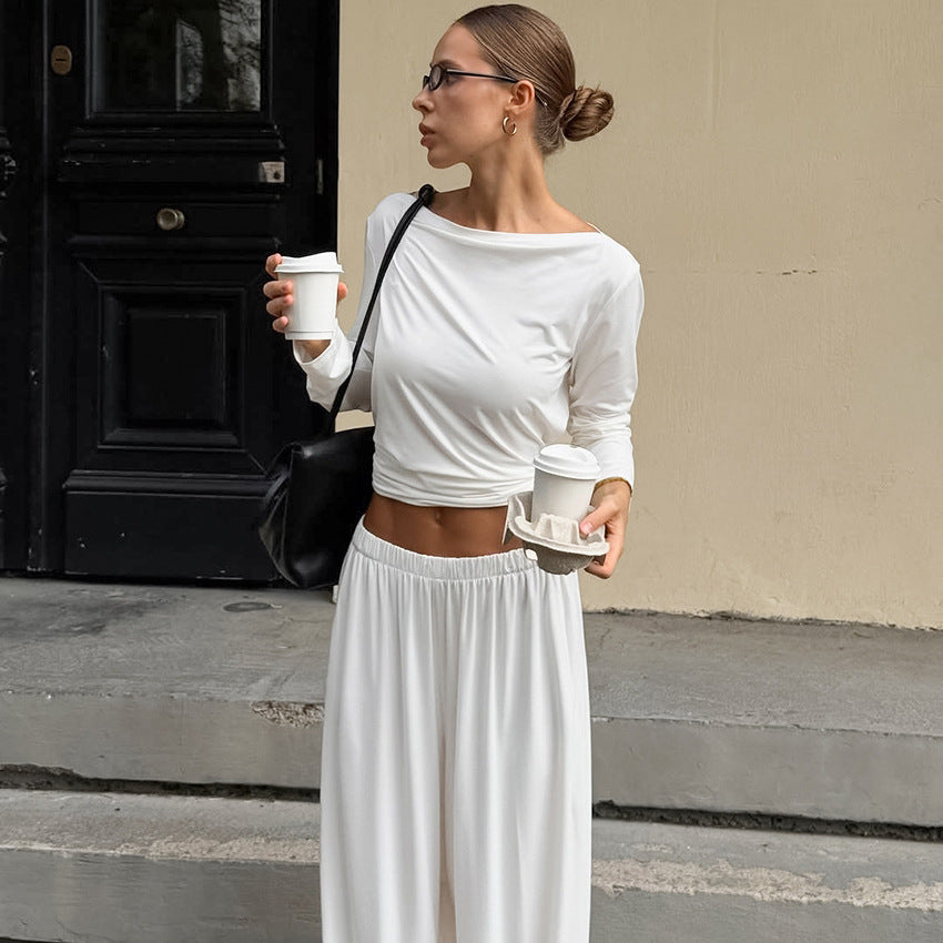 Damen Bequemes Lounge-Set aus locker sitzendem Oberteil und harem-artiger Hose Drune