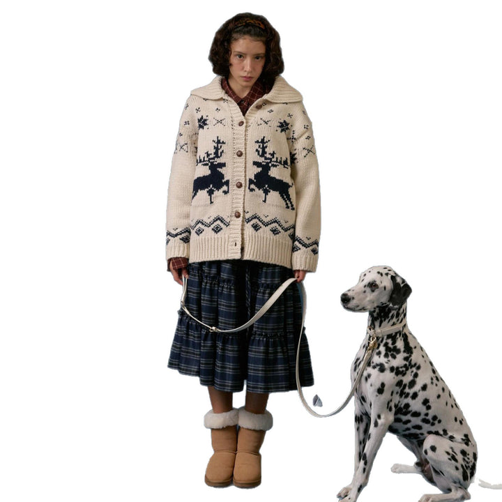 Damen Strickjacke mit grafischem Muster Drune